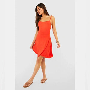 She + Sky Coral Skater Mini Dress
